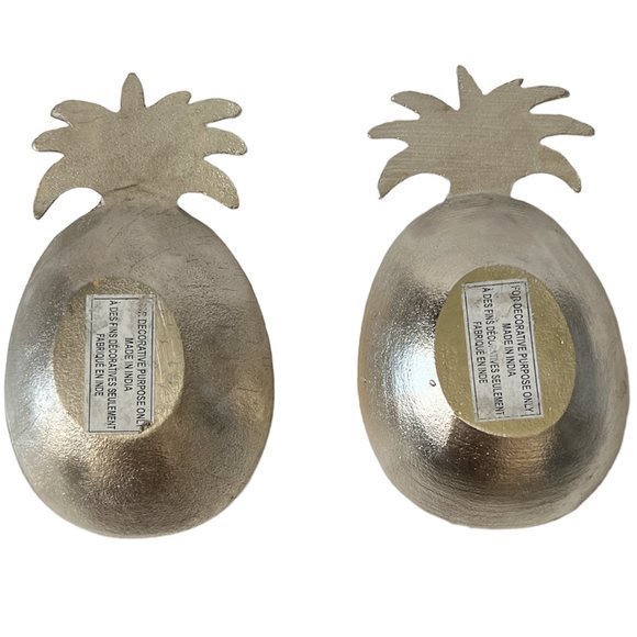 Decorative Metal Pineapple Trinket Dish Decor - Set‎ of Two - Picture 5 of 6